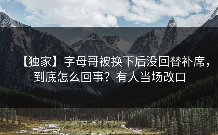 【独家】字母哥被换下后没回替补席，到底怎么回事？有人当场改口